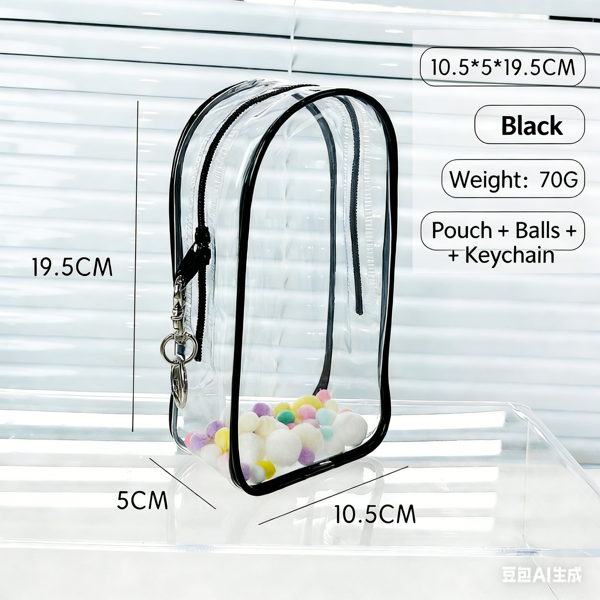 Labubu PVC transparent dust-proof hanging bag